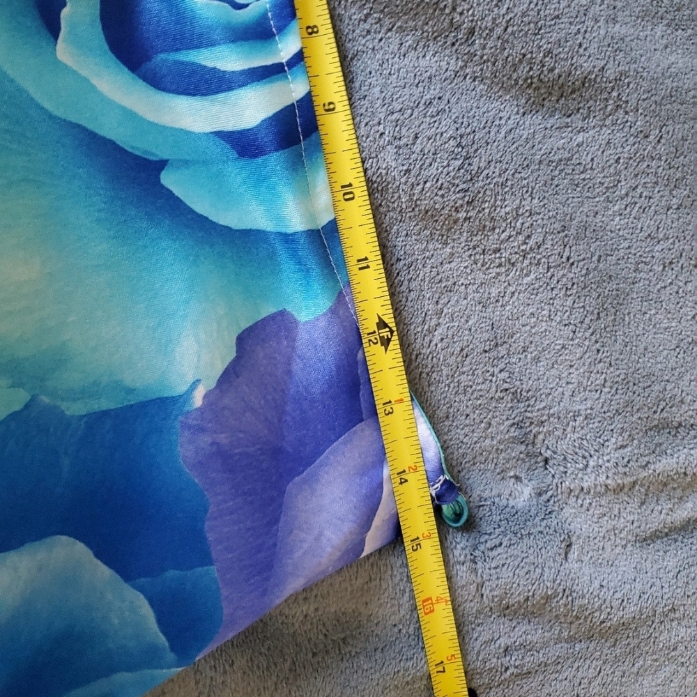 Vintage 00s Delias Inspired Blue & Purple Rose A-Line Maxi Skirt Women's Size 12 - Picture 8 of 8